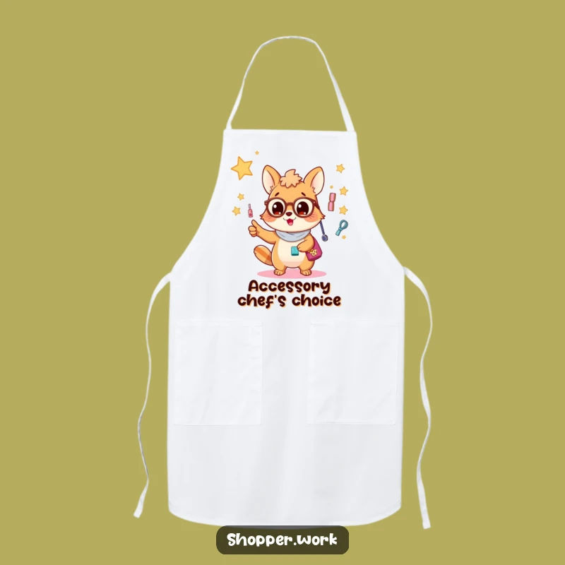 Funny Accessory Enthusiast Apron: Animal Pointing at Sparkles