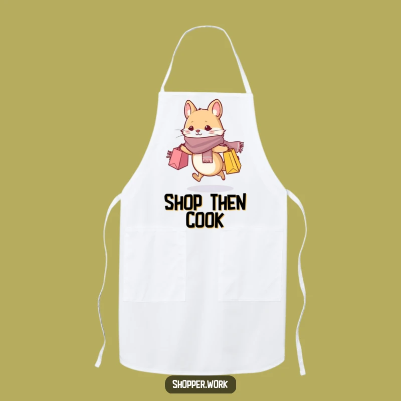Funny Fashionista Mouse Apron: Stylish Animal Dashing with Bags