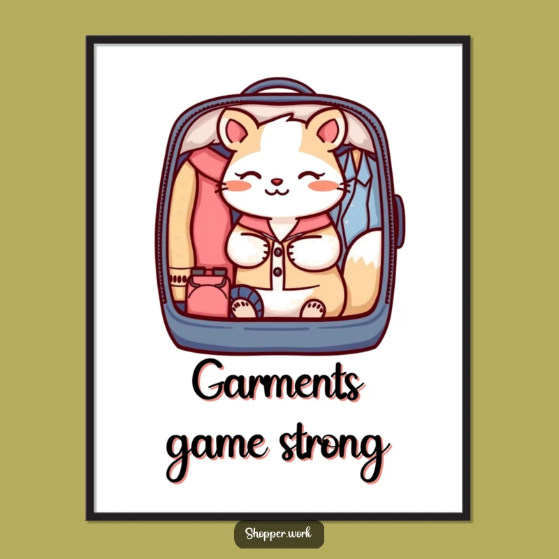 Free Printable Wall Art: Organized Packing Animal, Funny Downloadable Decor for Neat Spaces