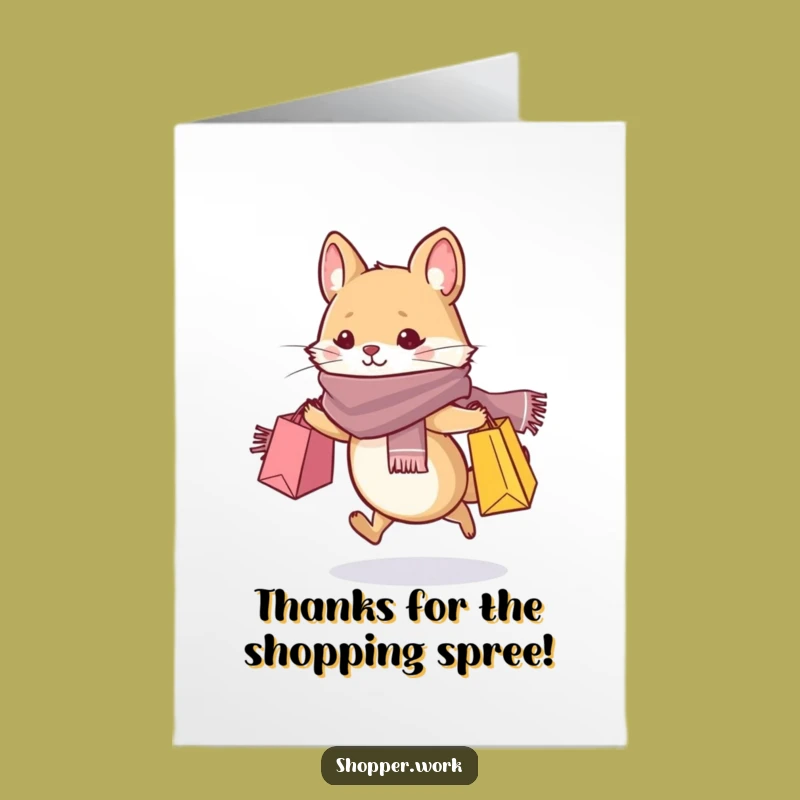 Free Printable Thank You Card: Chic Shopper Animal, Funny Downloadable Gift for Gratitude