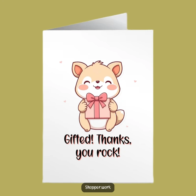 Free Printable Thank You Card: Generous Animal, Funny Downloadable Gift for Gratitude
