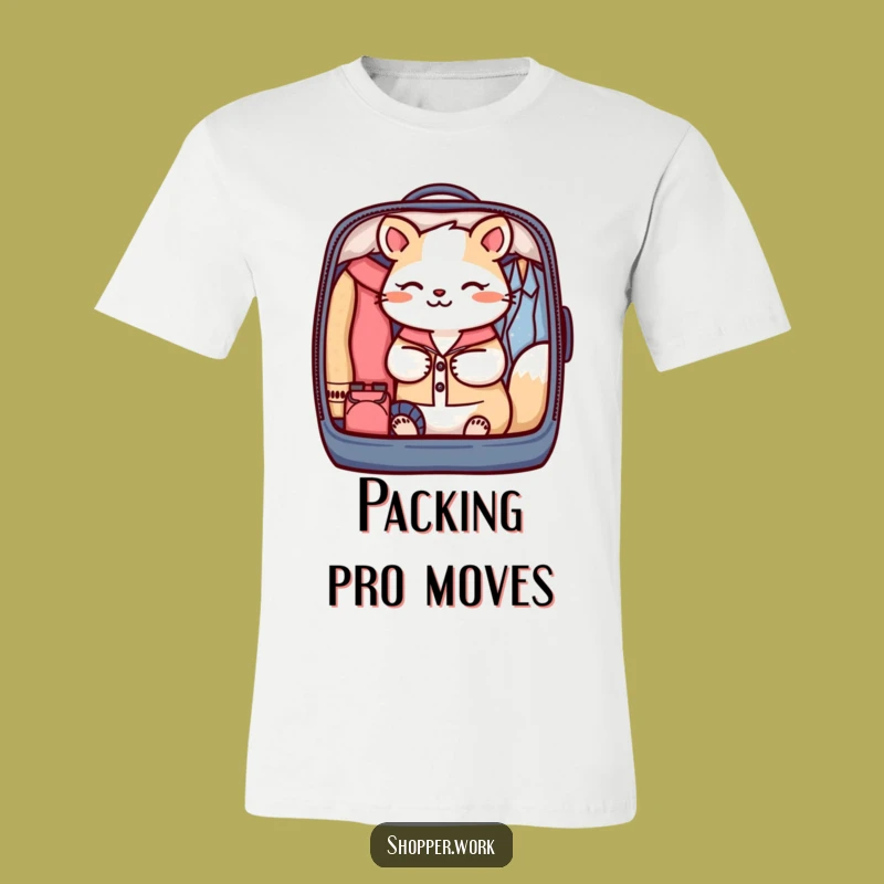 Funny Organized Traveler T-Shirt: Animal Packing Garment Bag, Great Funny Gift