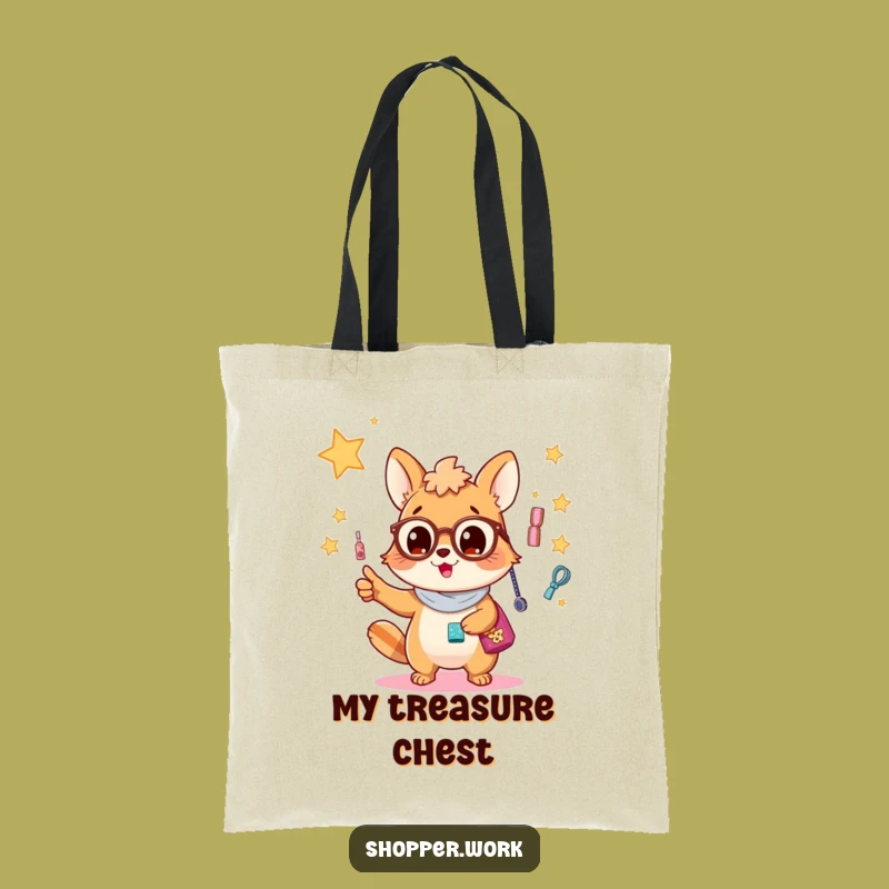 Funny Accessory Enthusiast Tote Bag: Animal Pointing at Dazzling Display